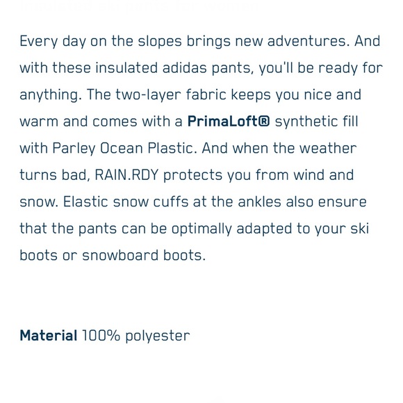 Adidas TERREX Resort 2L Insulated Pants - Picture 15 of 16